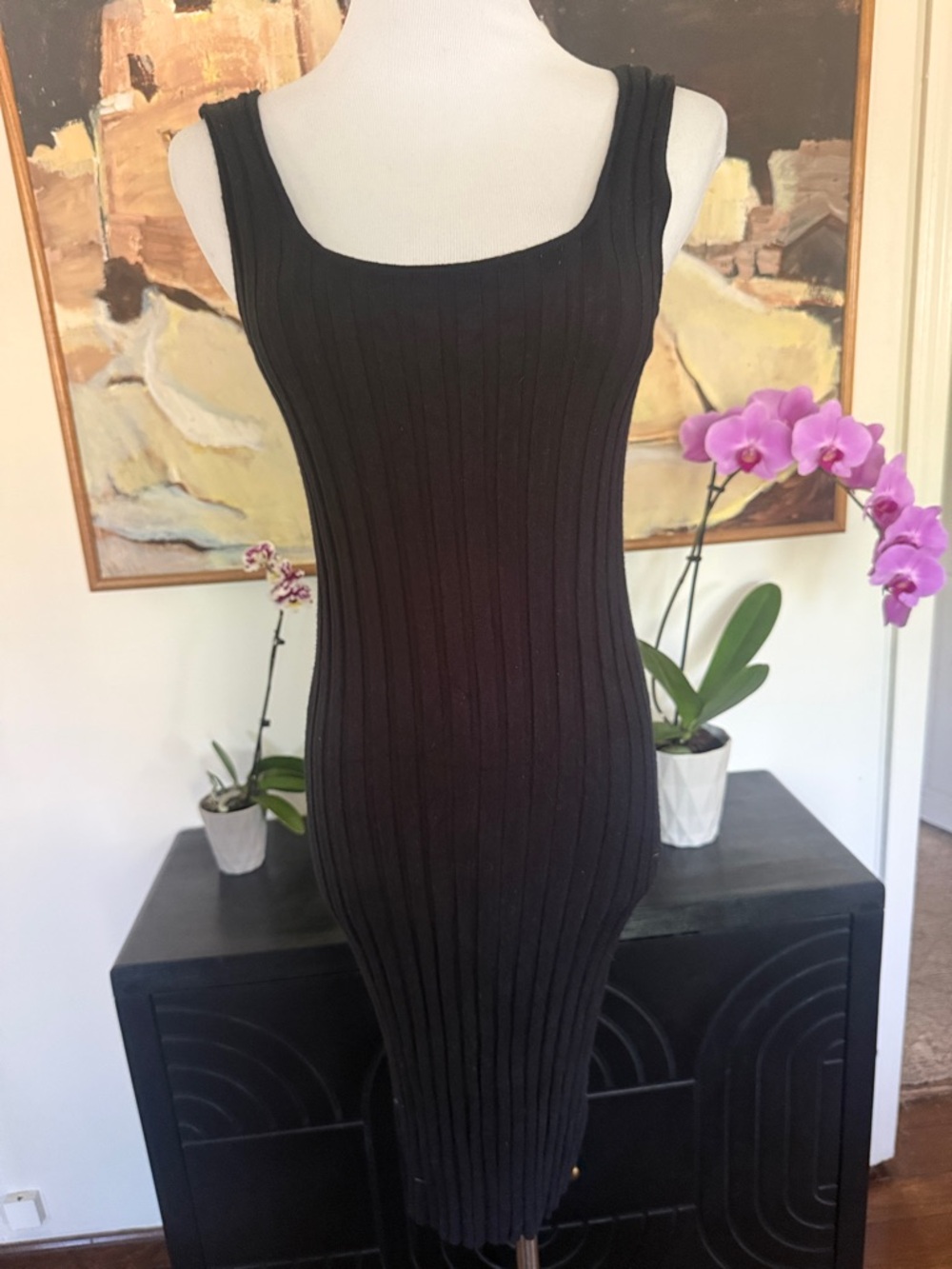 A New Day Classic Ribbed Sleeveless knit Black Dress